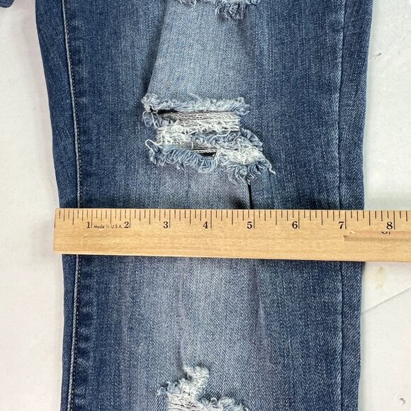 Judy Blue Jeans Women's 30x28* Skinny Mid Rise Blue Distressed Denim Tag 29 - Picture 13 of 16